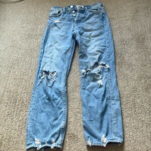 MOTHER light/medium wash button up jeans